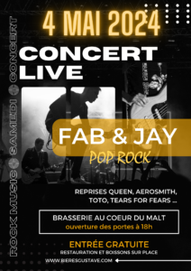 Affiche Concert brasserie au Coeur du Malt Fab and Jay